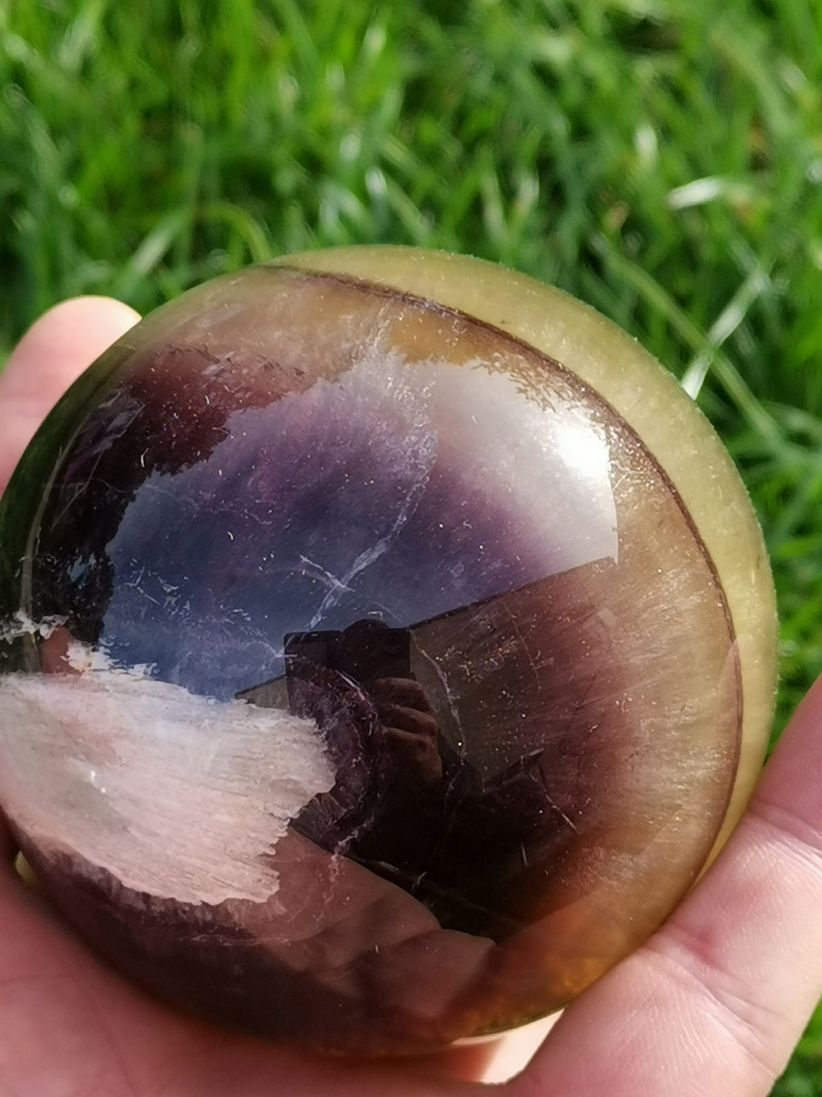 Sfera in fluorite XL da 1 kg, diametro 84 mm