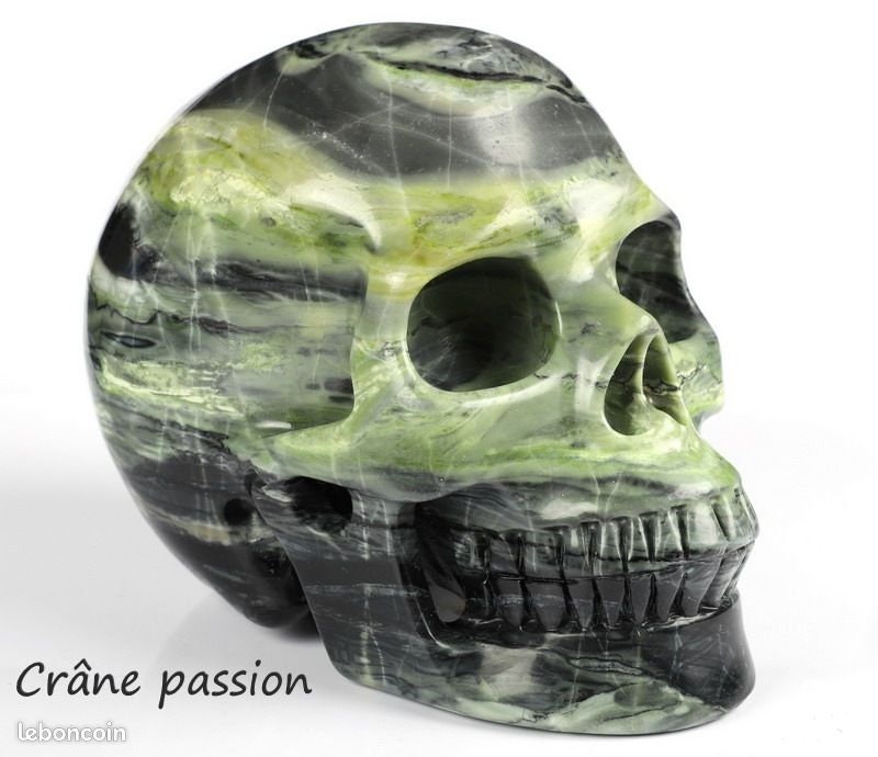 JADE Masło , Masło na czaszkę XL z naturalnego kamienia , ręcznie rzeźbione Najwyższa jakość , Cranio , SchÄdel , Czaszka , Kryształowa czaszka SKULL
