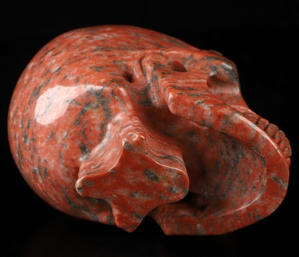 Granite Rouge ,  Crâne avec colonne  / Crystal Skull  , Collection / Lithothérapie , Cranio , SchÄdel , Craneo , reiki Crystal Skull