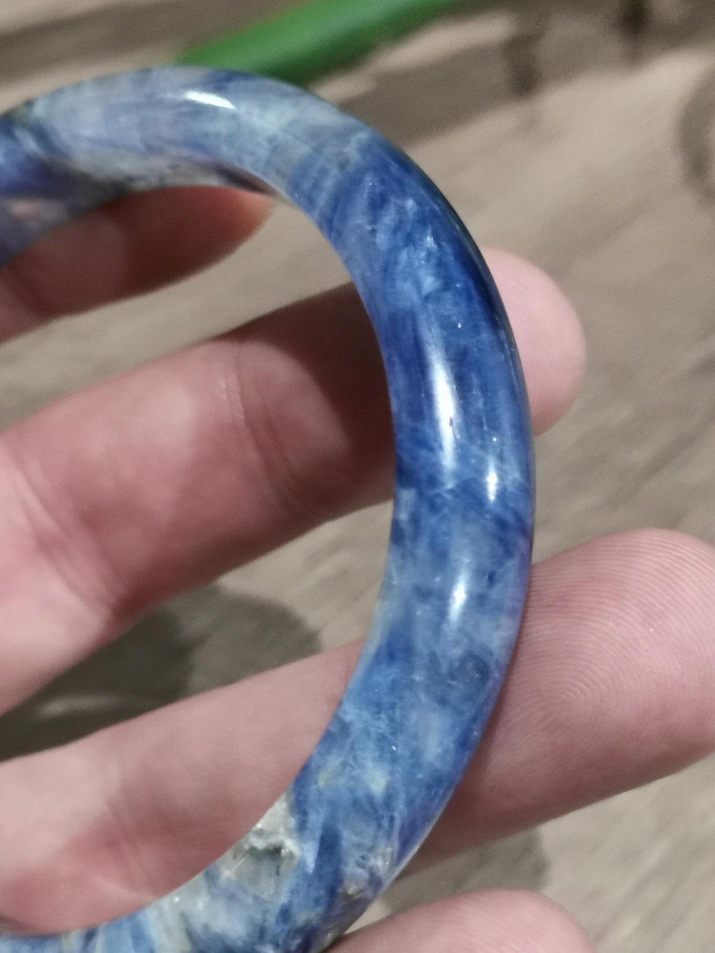 Kyanite , Cianite , bracciale Rigido diametro AAA , pietra naturale