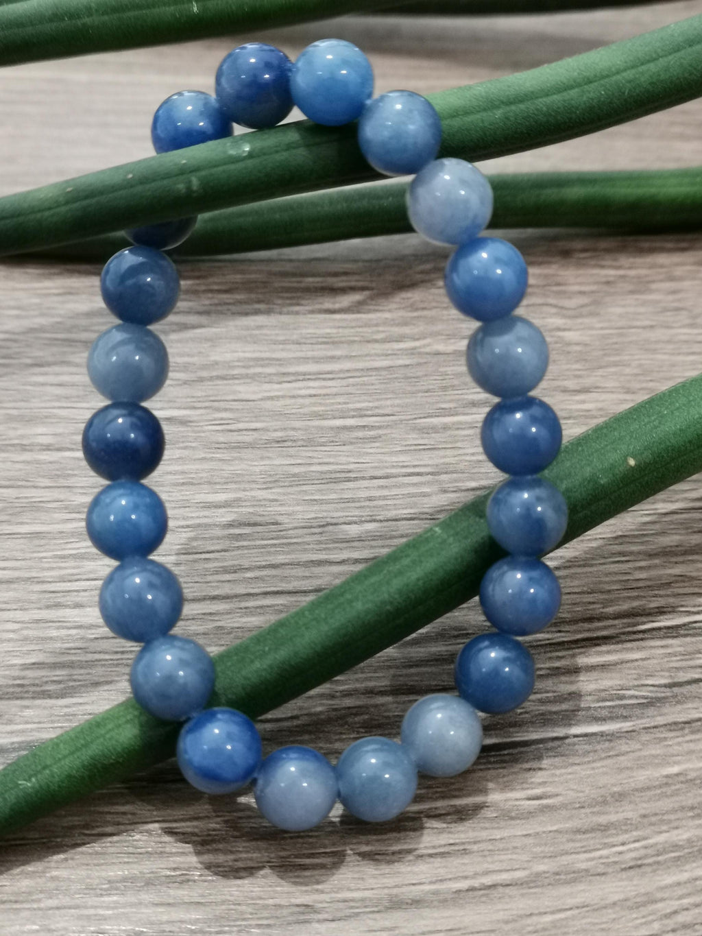 Aventurin Tibetblå , Armband efter mått valfritt  , Rund pärla 8 mm