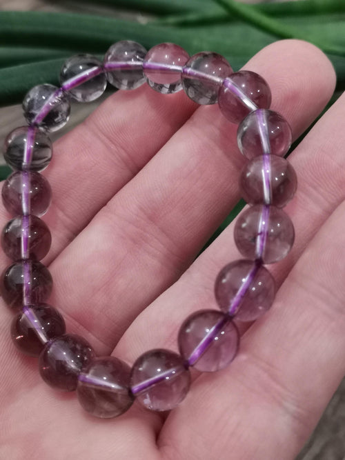 Ametista della Bolivia AAA, Bracciale in perle rotonde da 10 mm / Top della litoterapia
