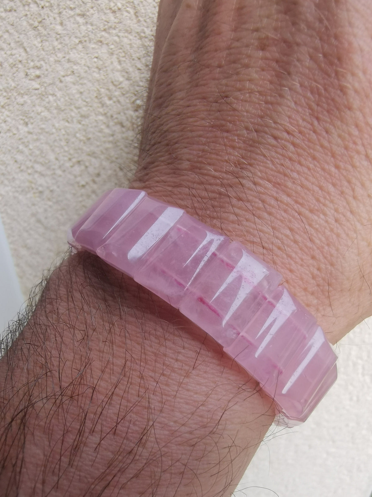 Quarzo rosa, perla rettangolare, pietra naturale dal bel colore omogeneo
