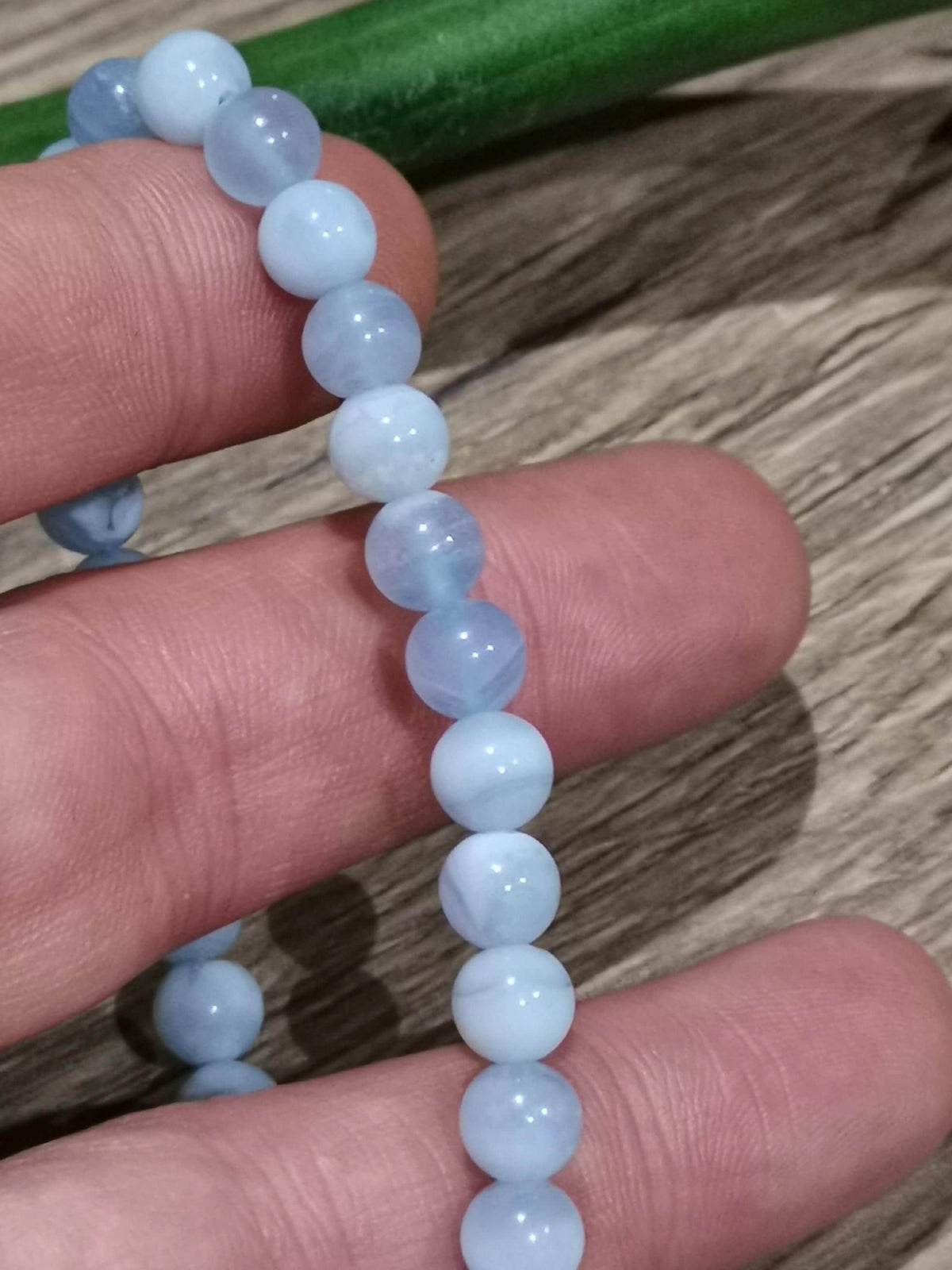 BLUE LACE Agate, Custom-Made Bracelet of Your Choice, 6 mm Round Beads