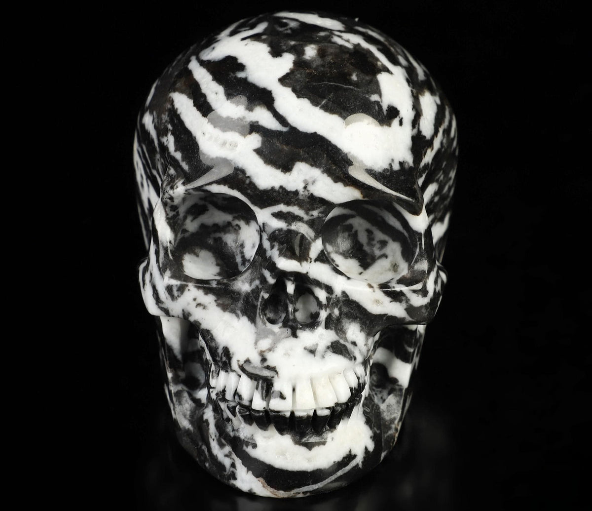 Jaspe Zèbre , Magnifique Sculpture en Forme de Crâne , collection , méditation , Feng shui , Vanité , memento mori