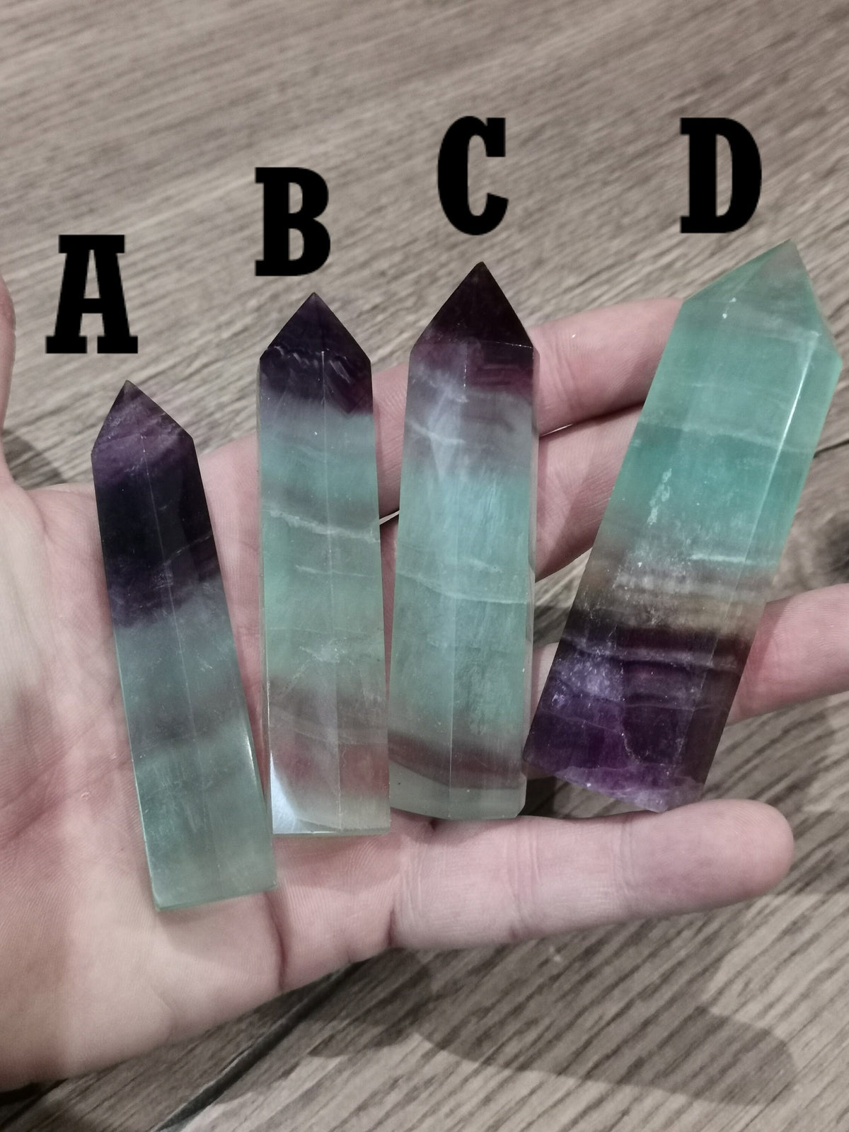 Green and purple fluorite – Choice of obelisk point - Natural crystal