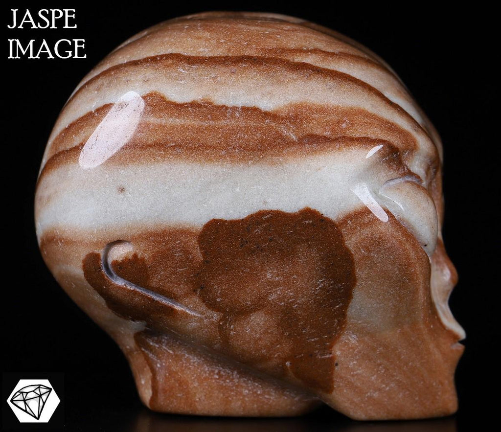 Landschapsjaspers, ALIEN-hoofd / Natuurstenen schedel voor verzamelaars / decoratie Skull, Cranio, SchÄdel, Craneo Crystal Skull