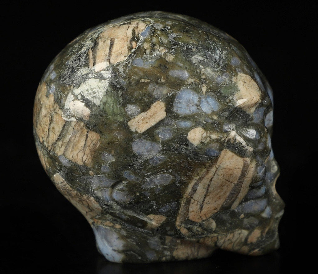 Opale Blu: Que Sera llanite, teschio in pietra naturale da collezione / Teschio, cranio, teschio, teschio di cristallo