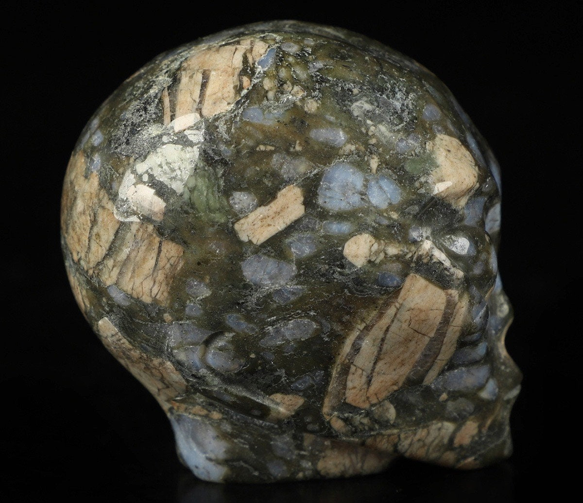 Opale Bleu : Que Sera llanite , Crâne de pierre naturelle de Collection   /  Skull , Cranio , SchÄdel , Craneo Crystal Skull