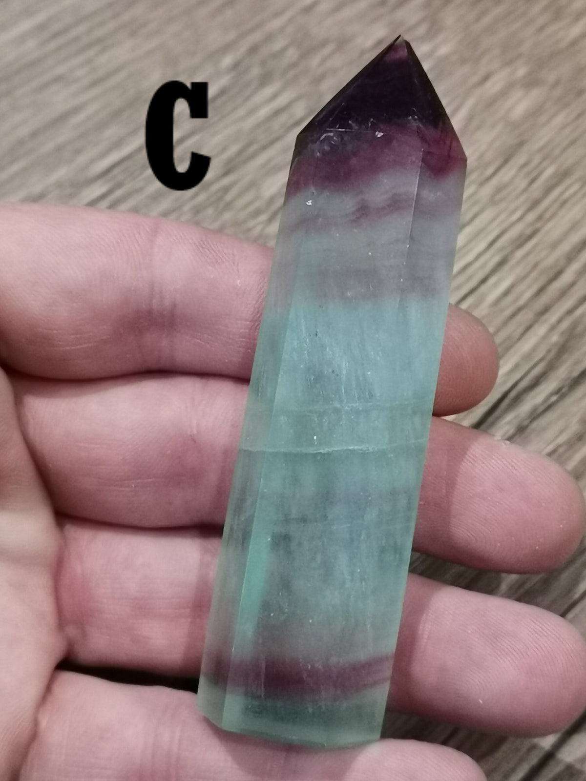 Fluoryt zielony i fioletowy – Szczyt obelisku do wyboru - Naturalny kryształ