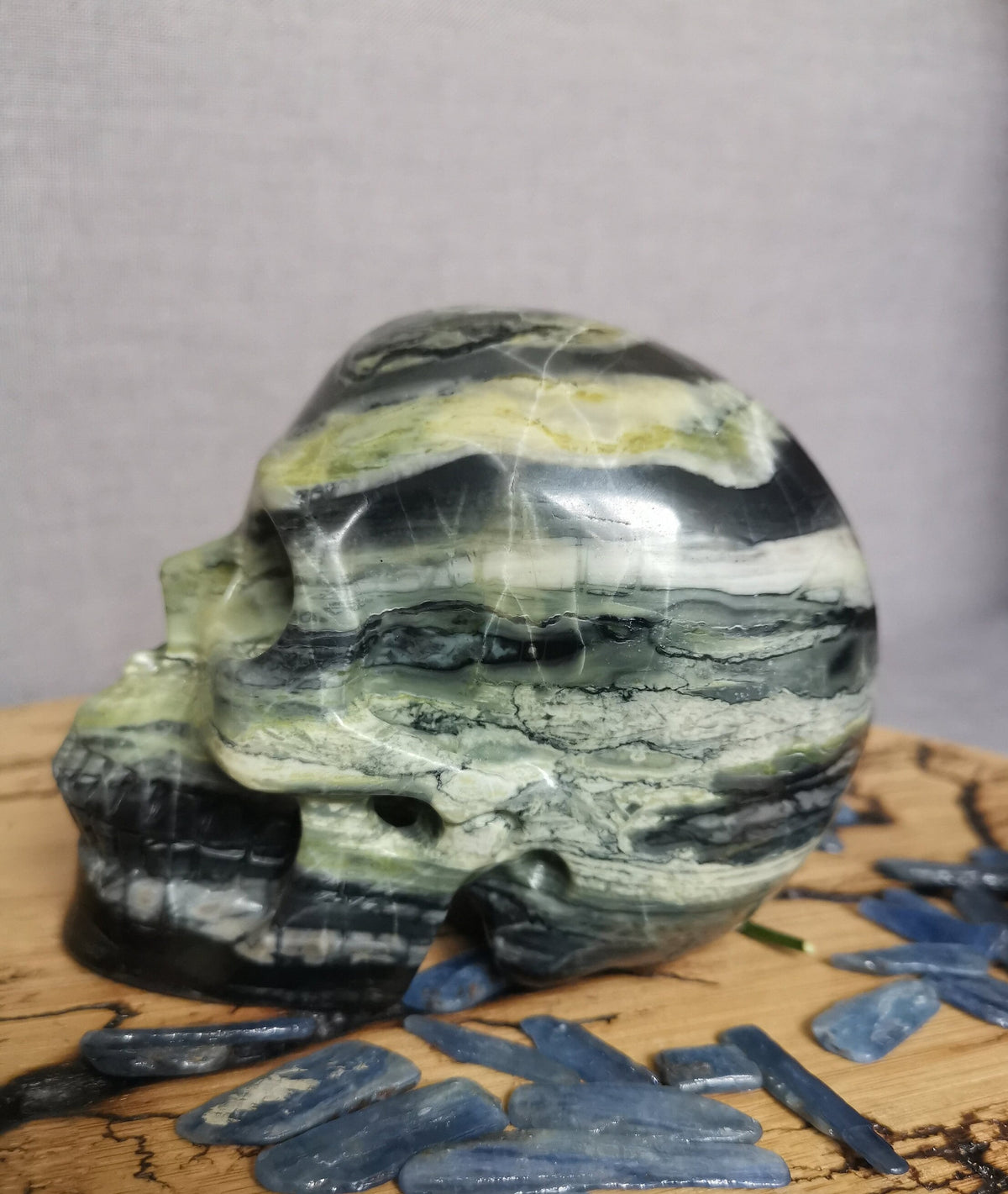 JADE Masło , Masło na czaszkę XL z naturalnego kamienia , ręcznie rzeźbione Najwyższa jakość , Cranio , SchÄdel , Czaszka , Kryształowa czaszka SKULL
