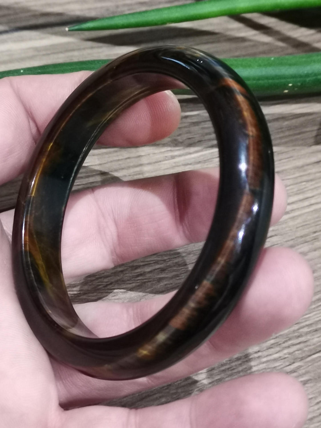 Starrer Naturstein-ARMBAND-REIF, Unisex, 3 Farben: Falkenauge / Tigerauge / Bullenauge -> Durchmesser 61,5 mm