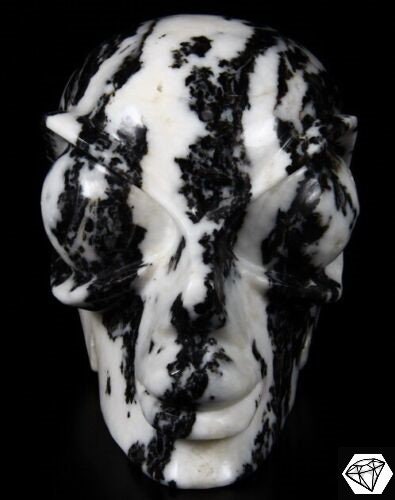 ZEBRA-Jaspis sculptuur in de vorm van een Afrikaans hoofd van natuursteen / doodshoofd / Cranio , SchÄdel , Craneo , Skull , reiki-kristallen schedel
