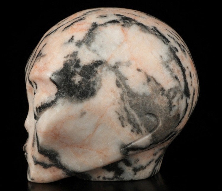 Stein rosa Aderung Grau / Pink Tiger ALIEN Roswell /Sammlerstück aus Naturstein / Dekoration Totenkopf , Cranio , Schädel , Craneo