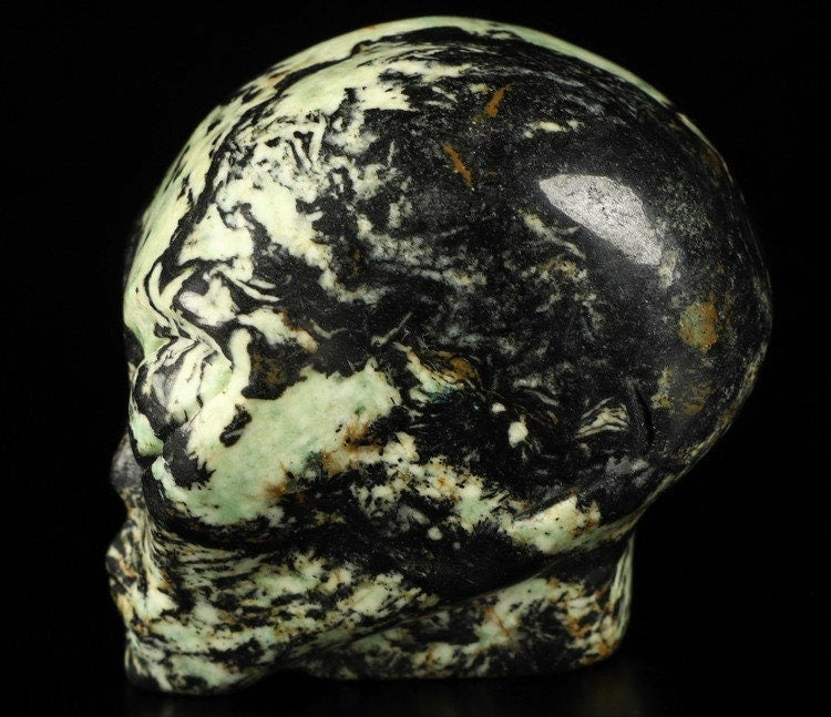 Jaspis genaamd FUIKWERK  , buitenaards  Roswell / verzamelobject van natuursteen / decoratie  Skull , Cranio , SchÄdel , Craneo