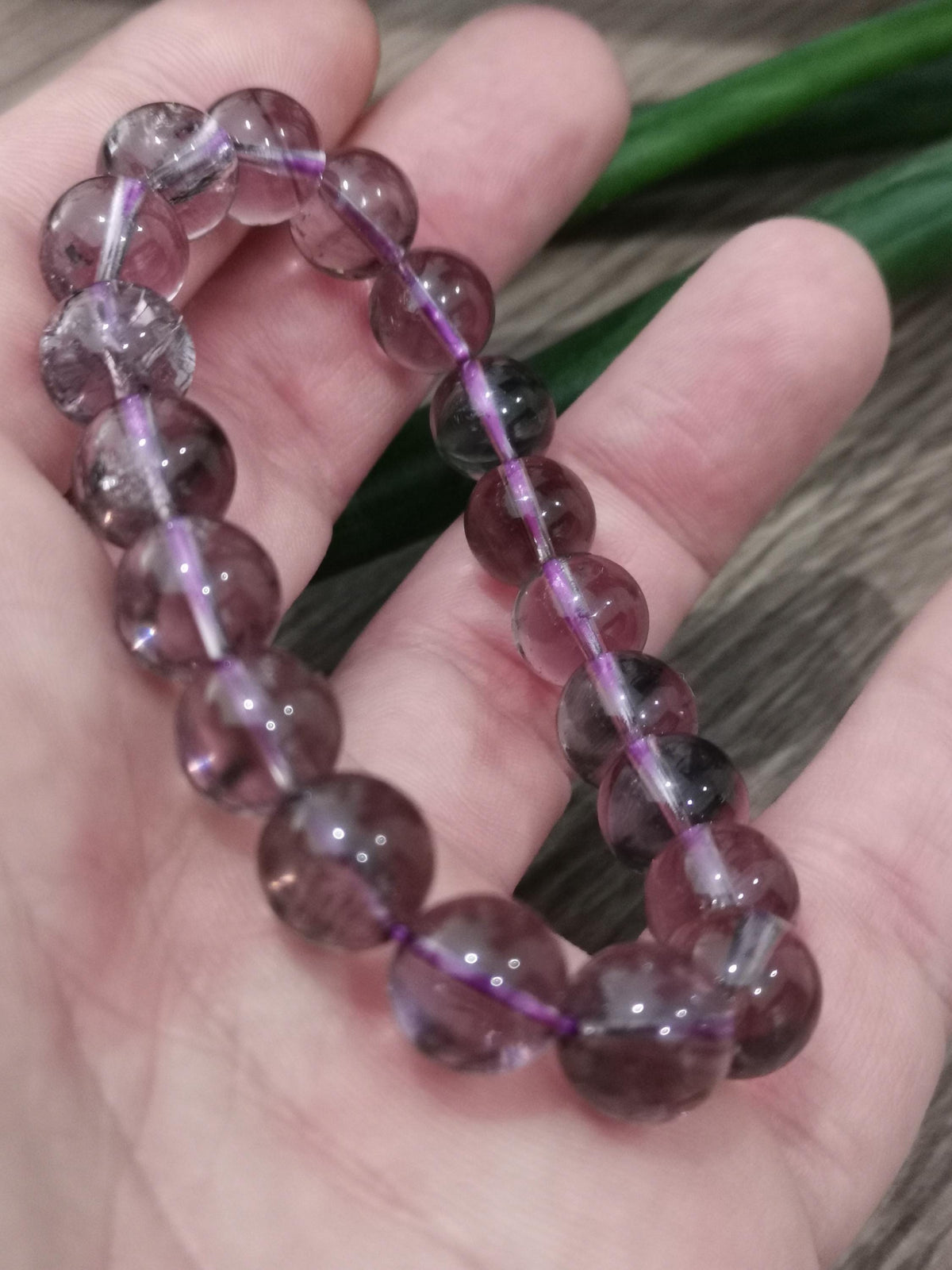 Ametista da Bolívia AAA, Pulseira em conta redonda 10 mm / Top litoterapia