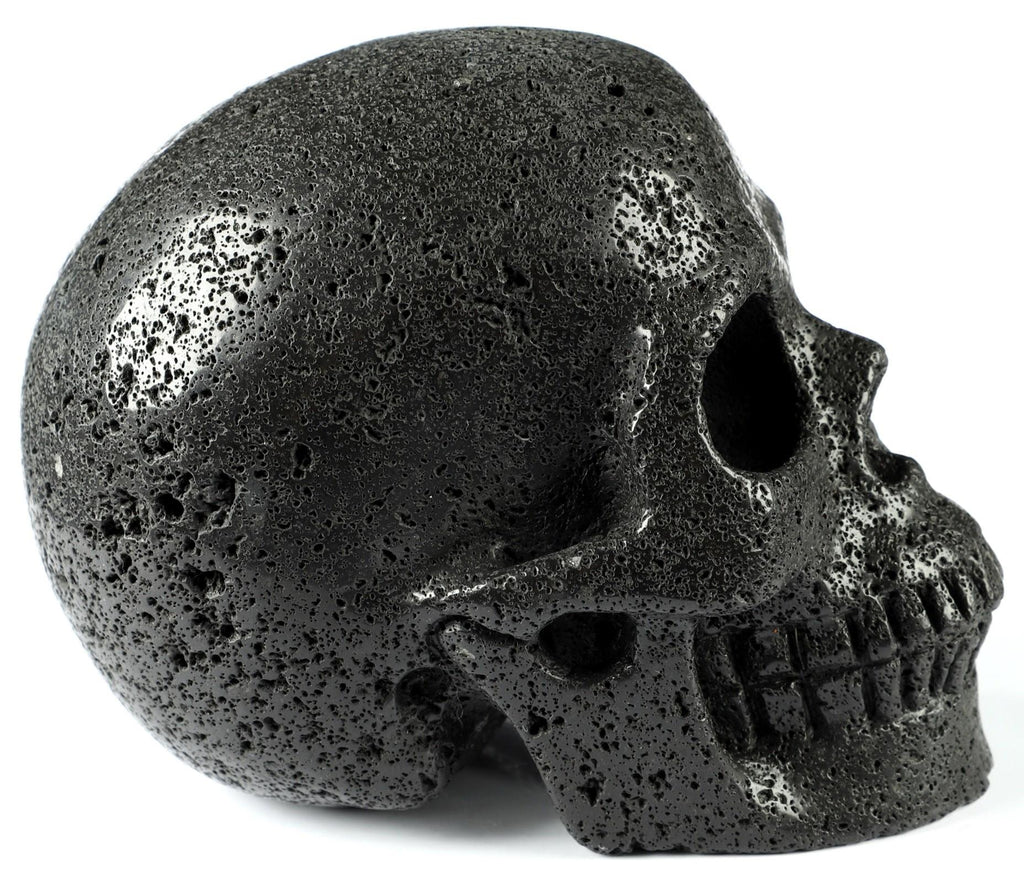 Crâne en Pierre De lave Sculpté  / tète de mort Cranio , SchÄdel , Craneo , Skull , reikin Crystal Skull