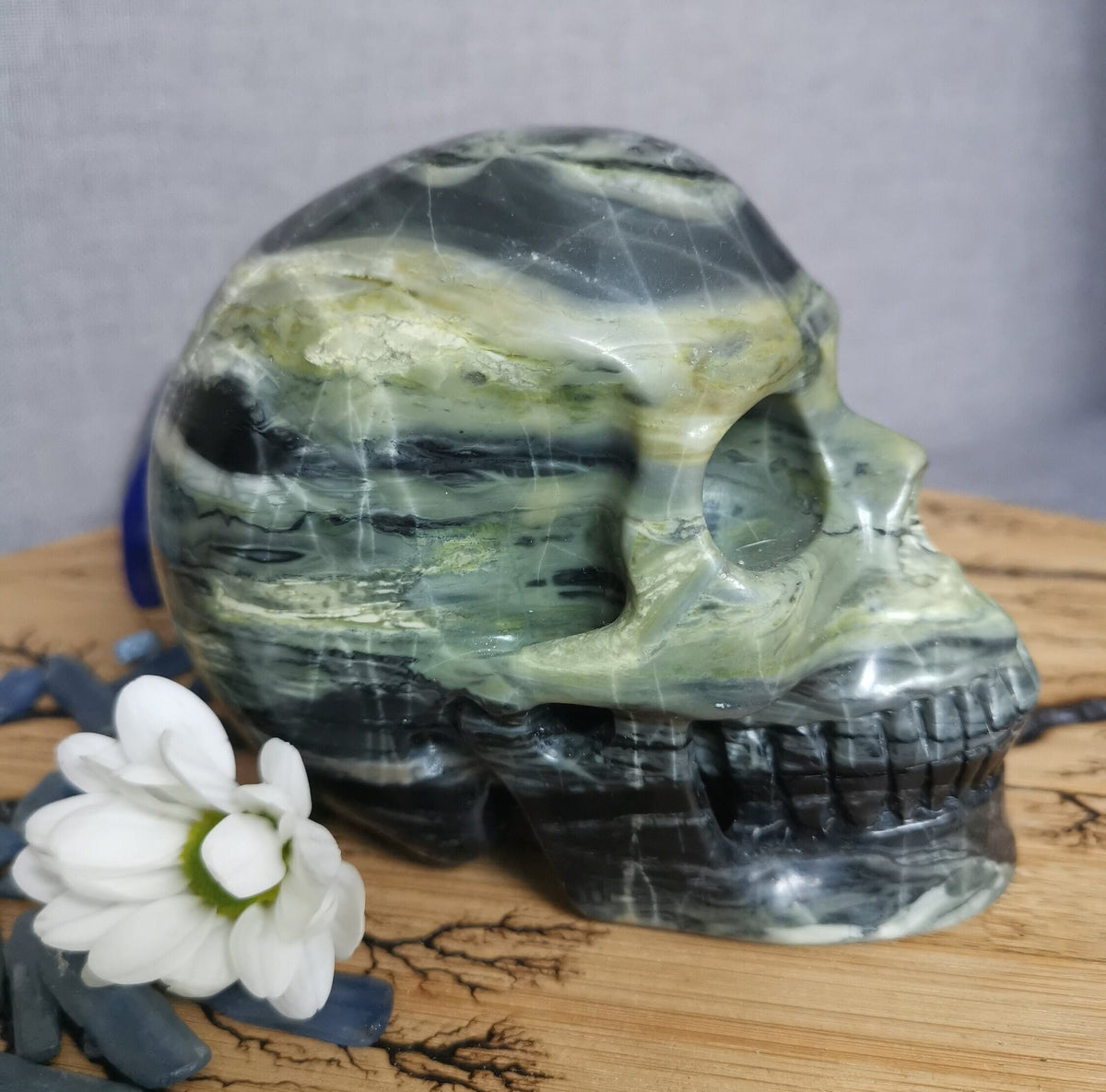 JADE Masło , Masło na czaszkę XL z naturalnego kamienia , ręcznie rzeźbione Najwyższa jakość , Cranio , SchÄdel , Czaszka , Kryształowa czaszka SKULL