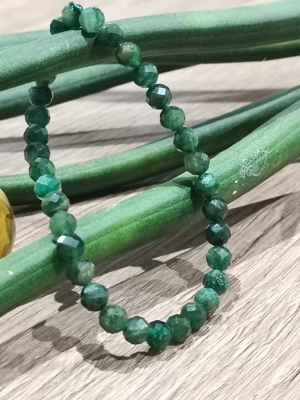 Fuchsite Green Mica, Forest Green, Custom-Made Bracelet of Your Choice, 6 mm Round Faceted Bead