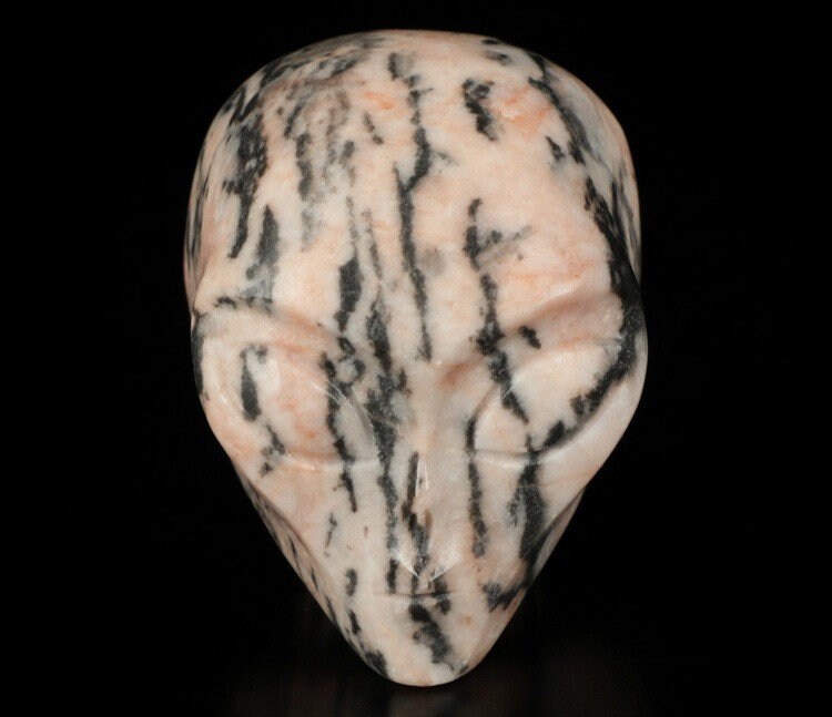 Stein rosa Aderung Grau / Pink Tiger ALIEN Roswell /Sammlerstück aus Naturstein / Dekoration Totenkopf , Cranio , Schädel , Craneo