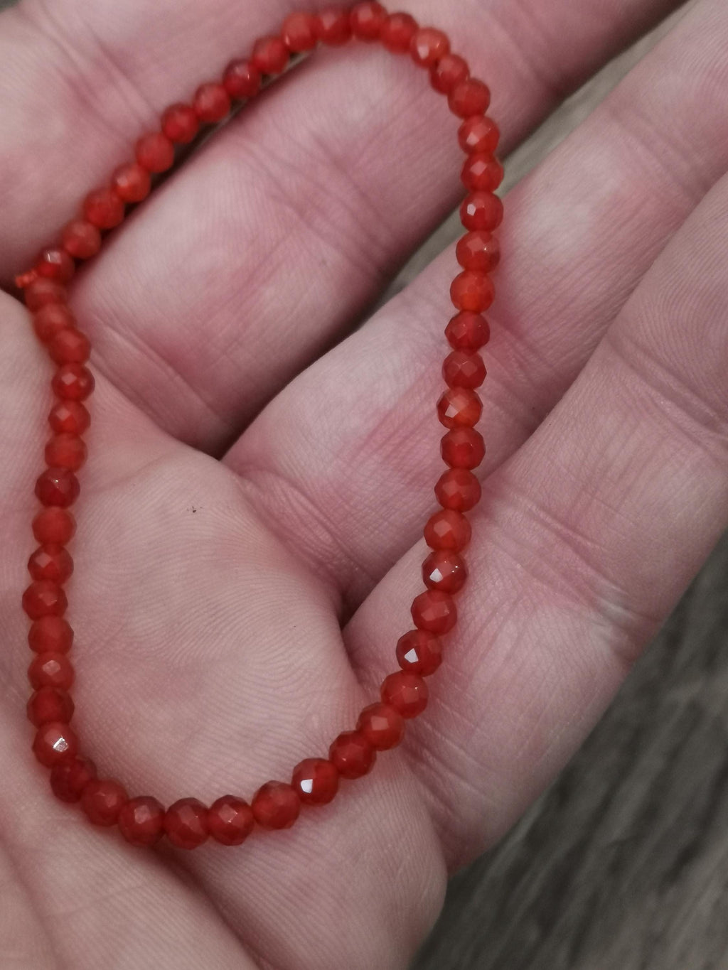 Op maat gemaakte armband / Oranje spessartinegranaat, ronde gefacetteerde kralen 4 mm