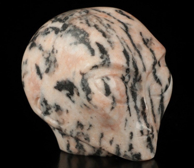 Stein rosa Aderung Grau / Pink Tiger ALIEN Roswell /Sammlerstück aus Naturstein / Dekoration Totenkopf , Cranio , Schädel , Craneo
