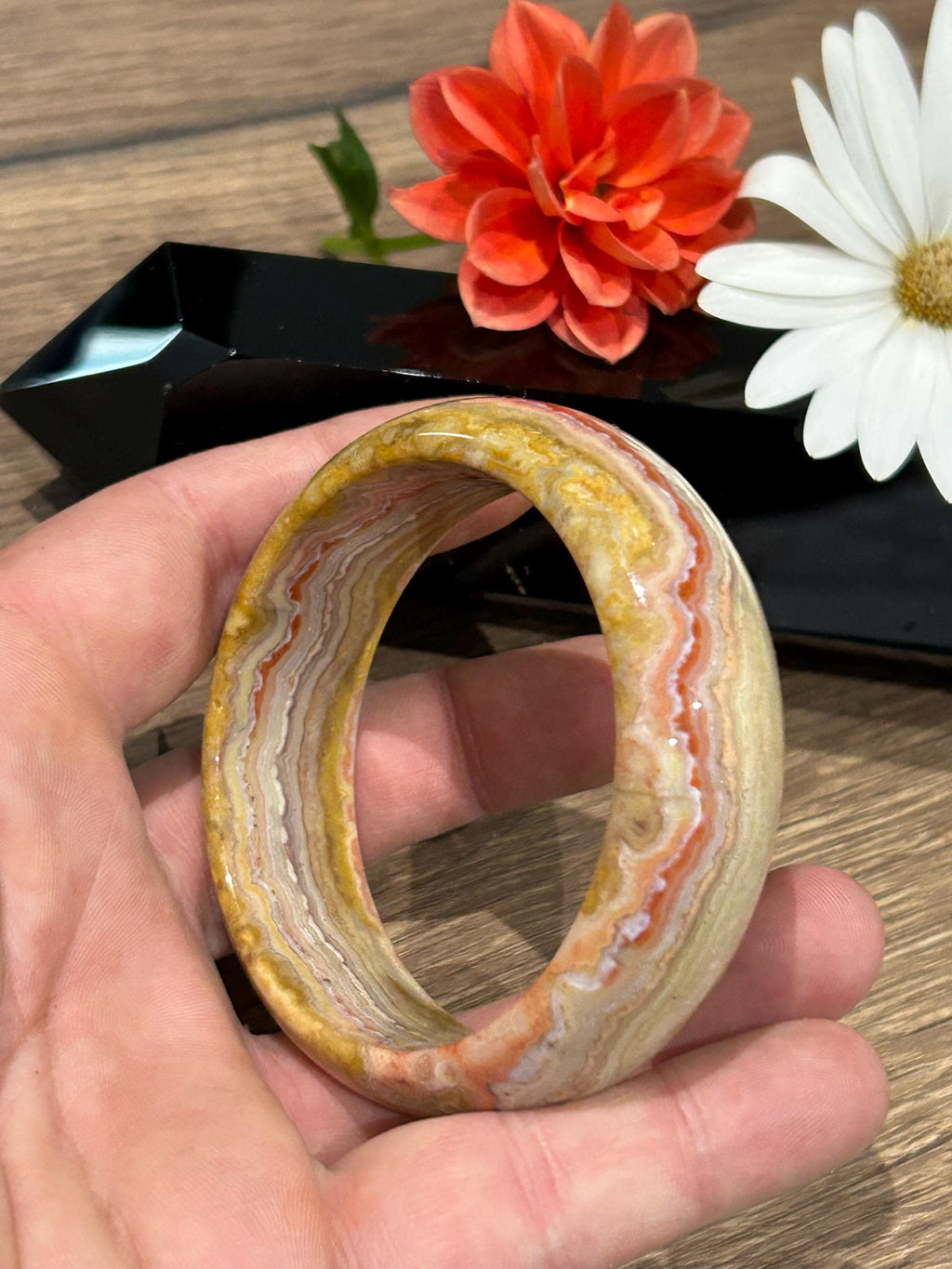 Crazy agat, crazy agat / Armband i natursten Nummer 2 , Diameter 60 mm