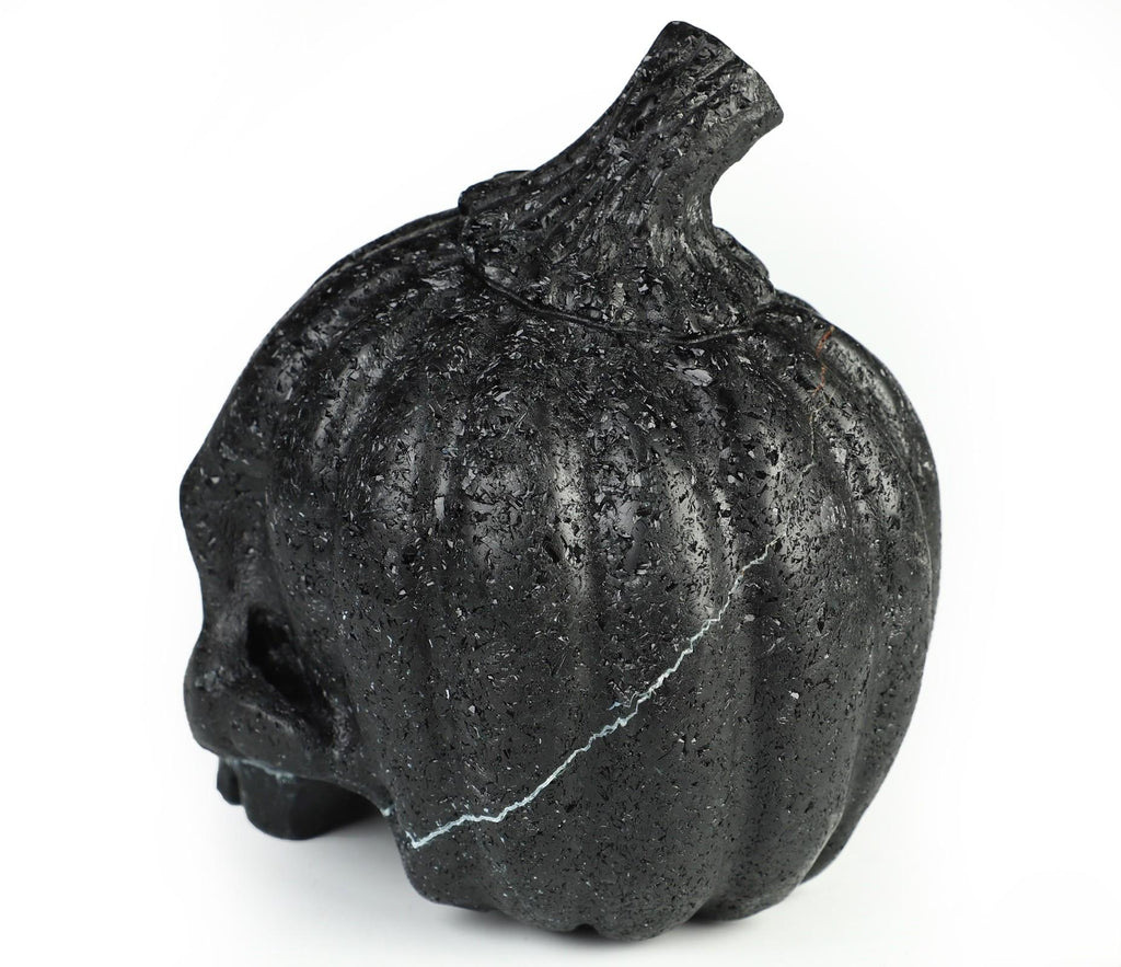 Pompoenkoppen in zwarte toermalijn · Natuurstenen sculptuur