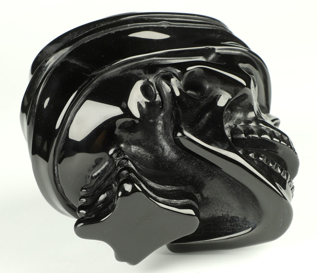 Obsidiana Negra , Zumbi / Morto-vivo , crânio de pedra vulcânica natural  , Vaidade