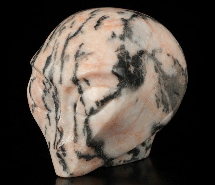 Stein rosa Aderung Grau / Pink Tiger ALIEN Roswell /Sammlerstück aus Naturstein / Dekoration Totenkopf , Cranio , Schädel , Craneo