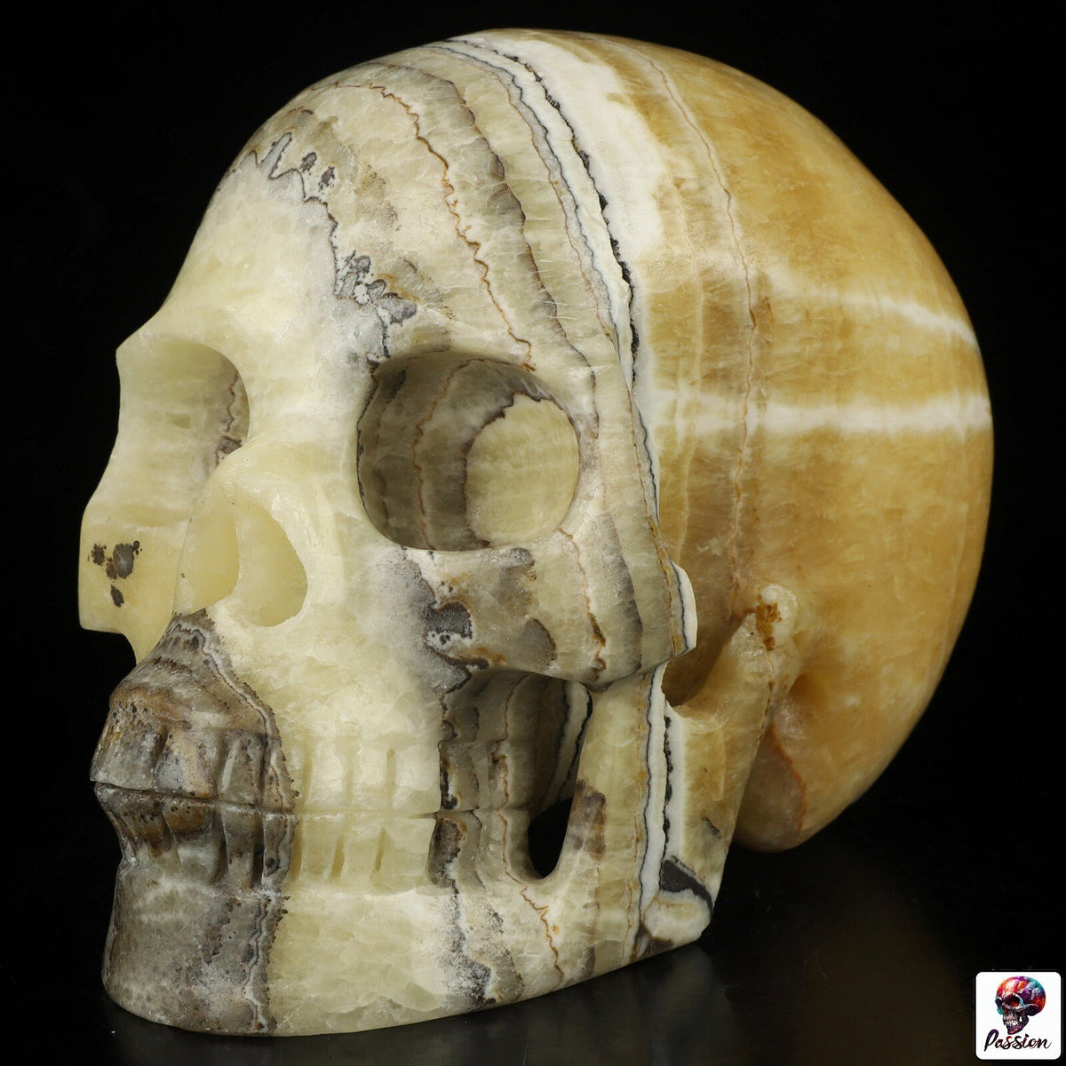 Crâne pierre naturelle JASPE de l'est /  Eastern jasper /  Calcite Rubané   , Top qualité , Cranio , SchÄdel , SKULL