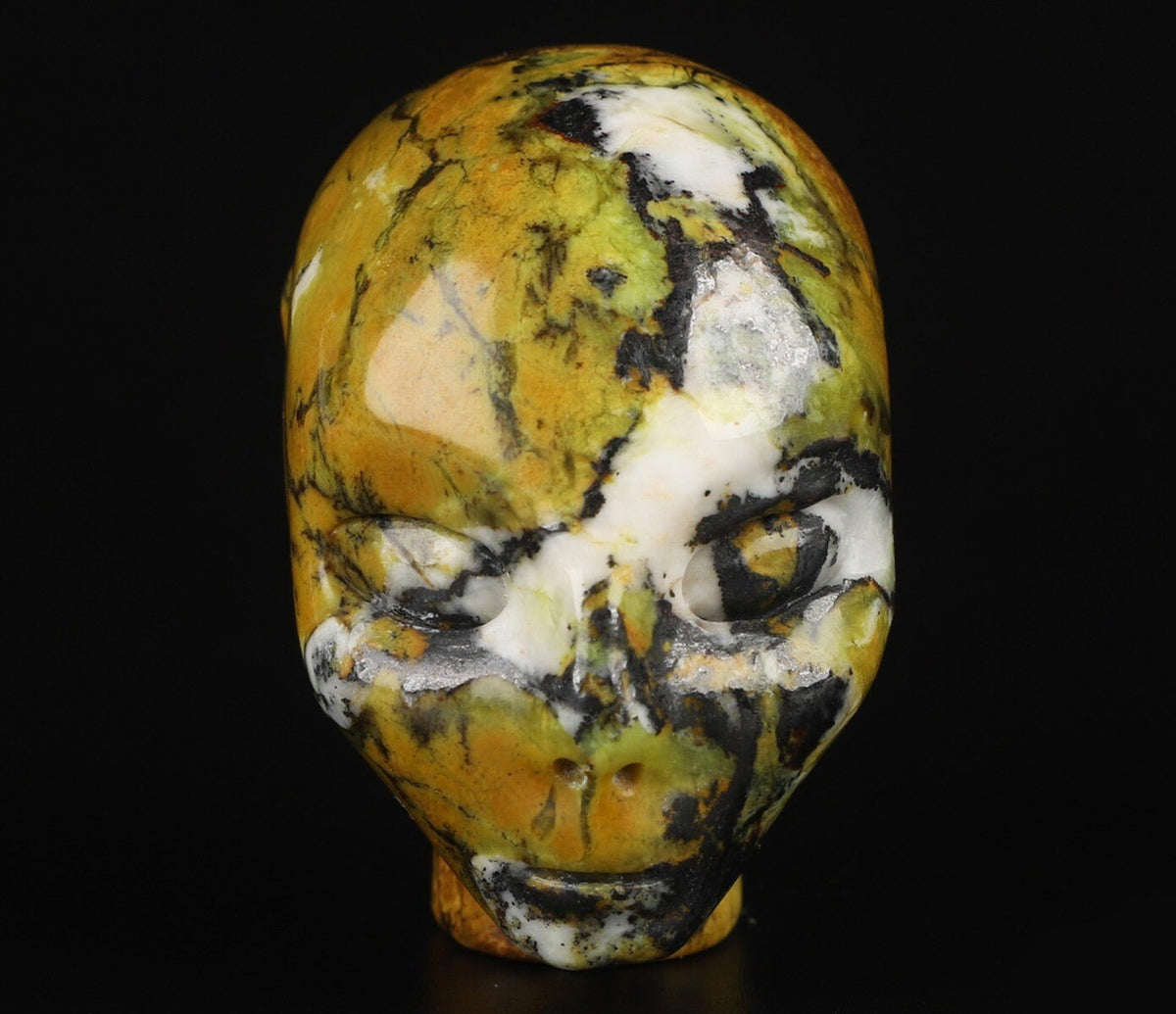 Giada di Cina, scultura da collezione della testa di un elfo / fata / avatar in pietra