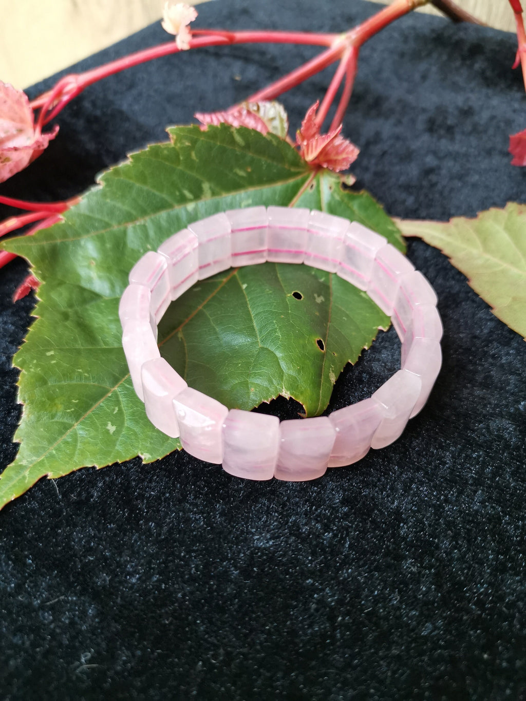 Quarzo rosa, perla rettangolare, pietra naturale dal bel colore omogeneo