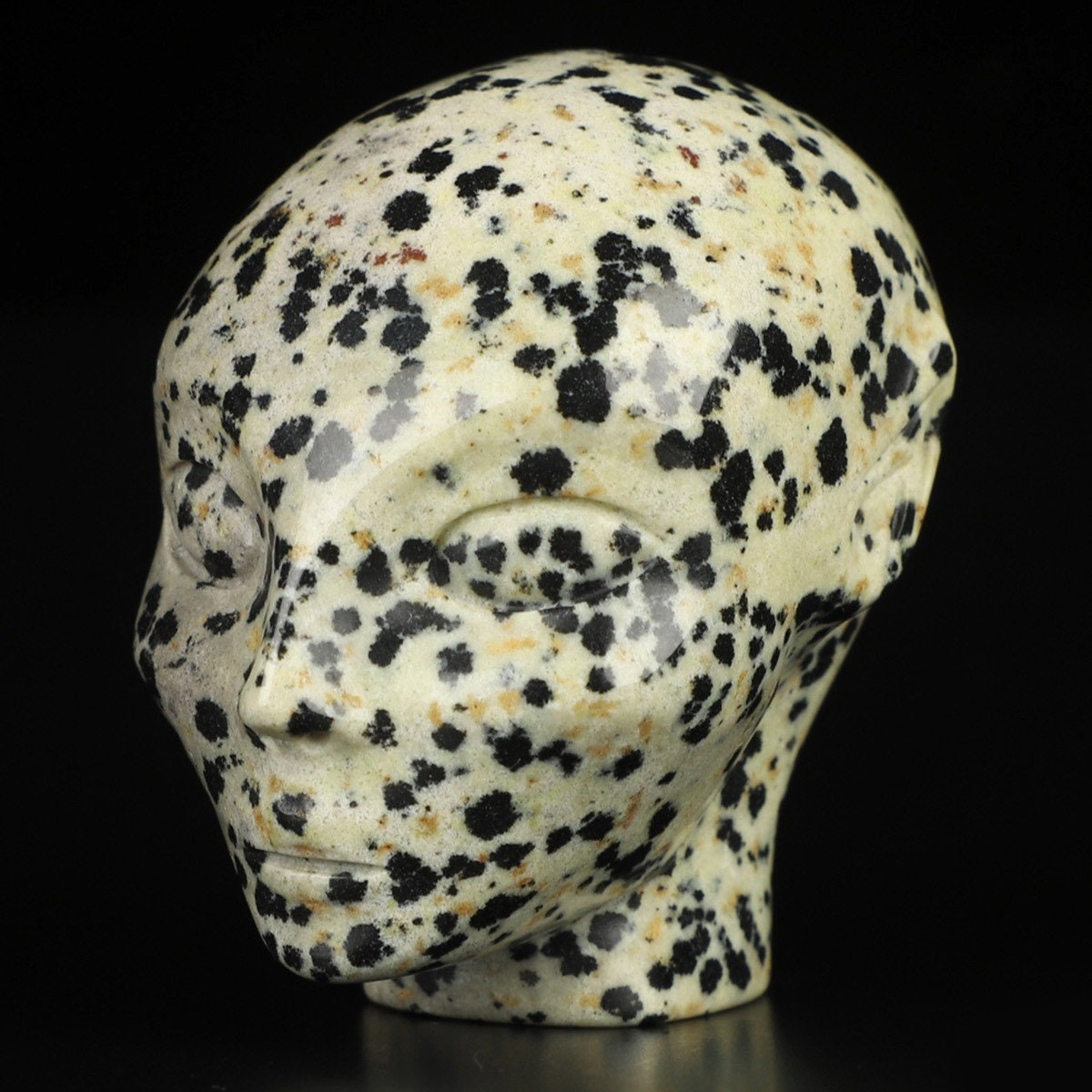 2" Elf / Fee / Avatar -> natuurlijke steen Dalmatian Jasper / Dalmatian Jasper , Skull Compagnion