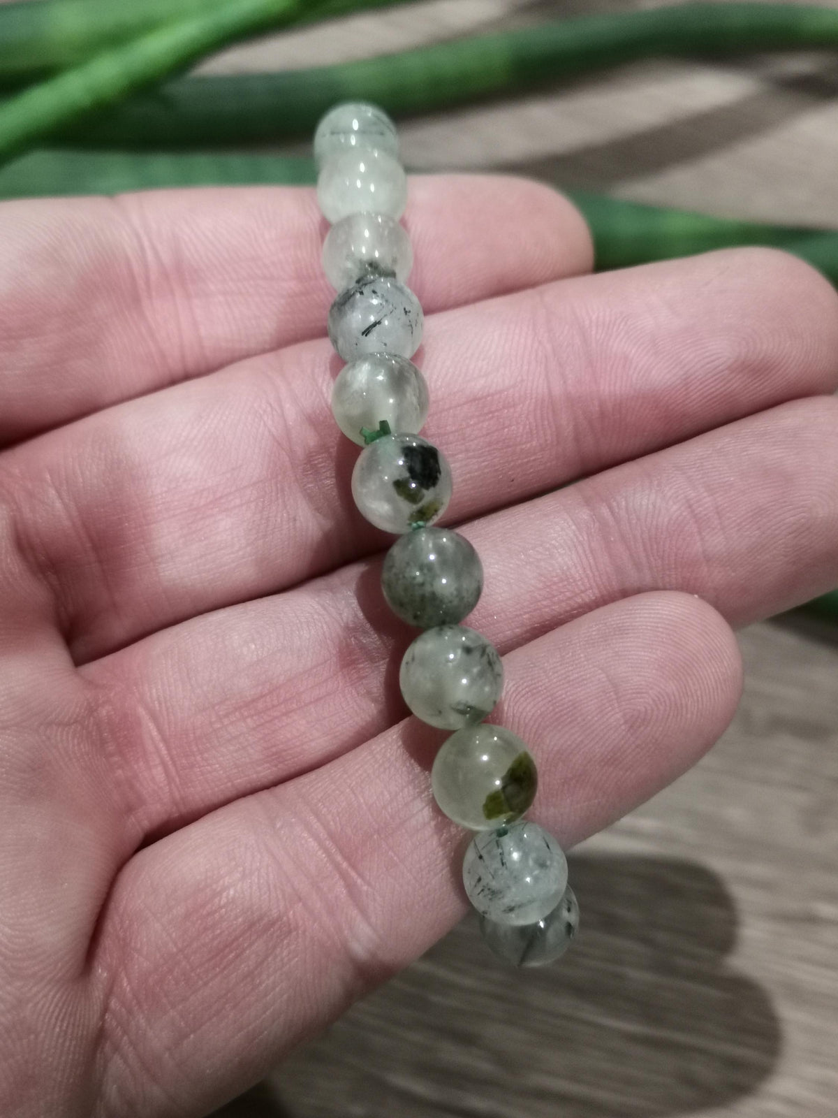 Prehnite , Pietra Uva , bracciale Su Misura -> Perla Rotonda da 10 mm