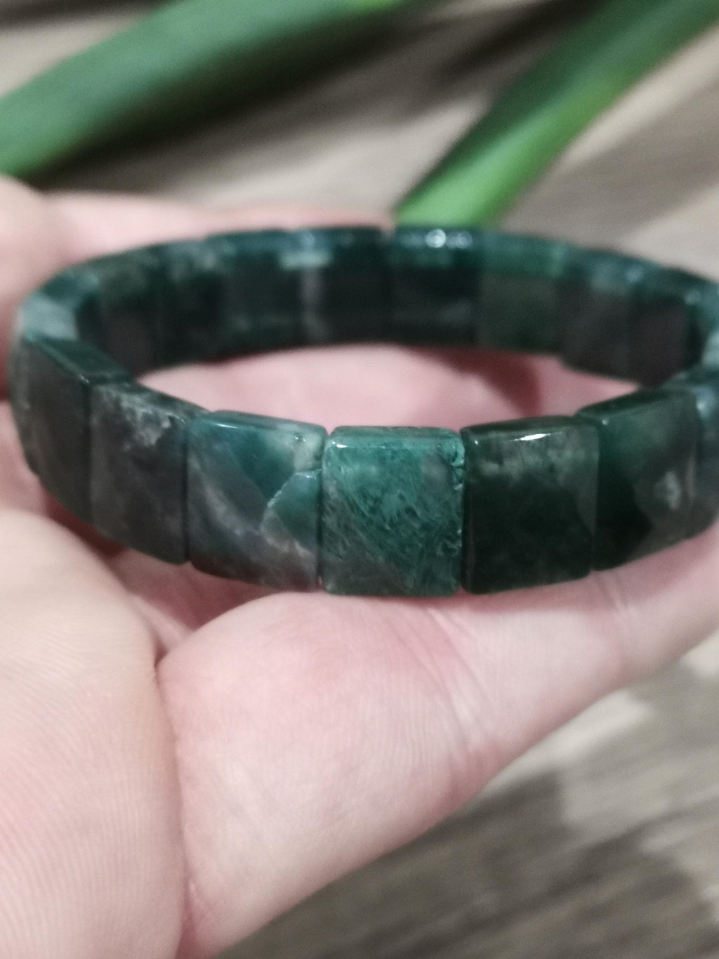 Agata Muschio, bracciale con perla quadrata sfaccettata