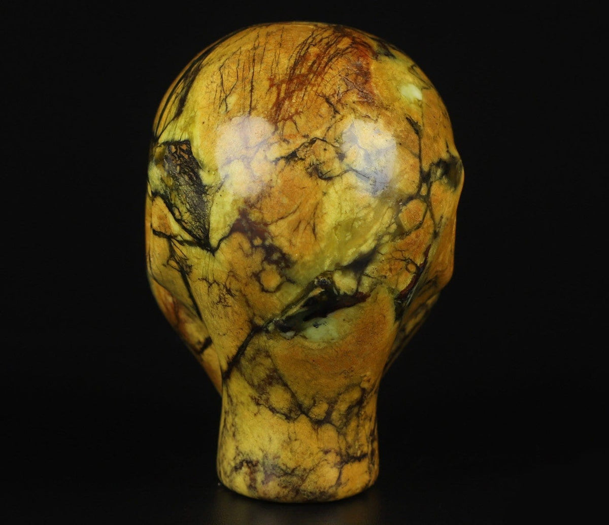 Giada di Cina, scultura da collezione della testa di un elfo / fata / avatar in pietra