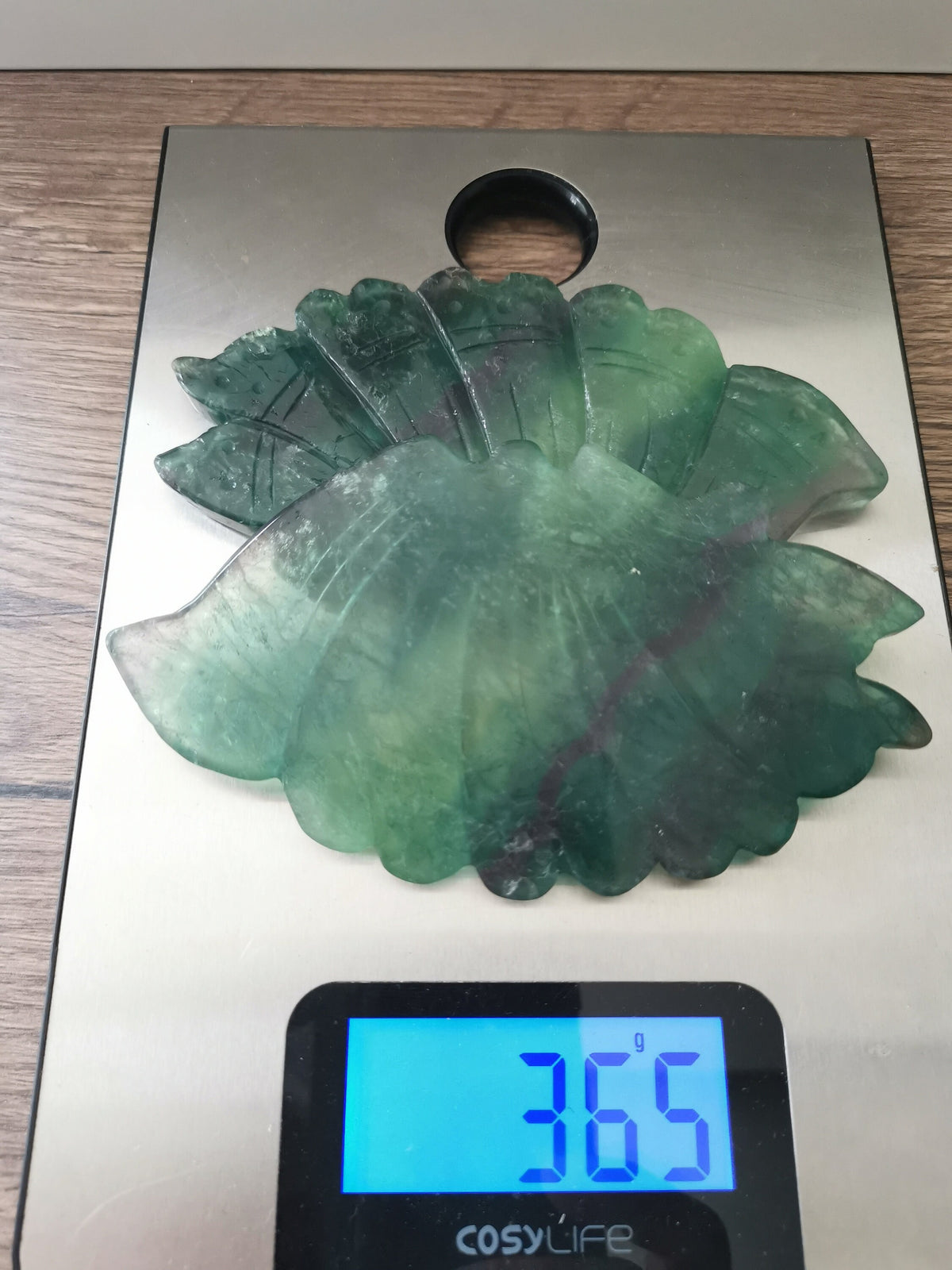 Green fluorite sculpture Butterfly wing , Rare large size