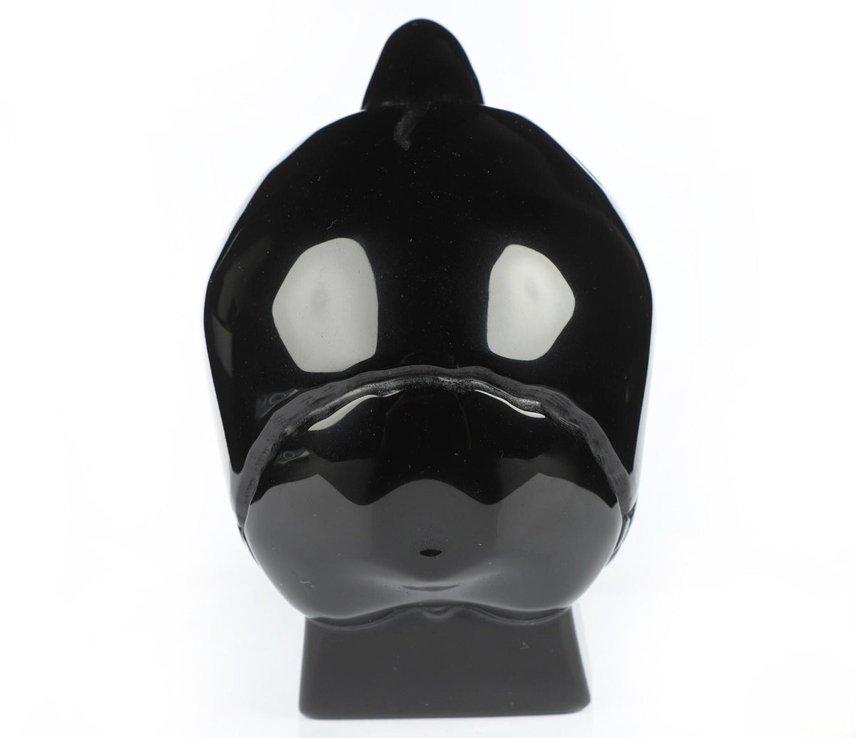 Crâne à corne en obsidienne noire – Sculpture de collection – 1 370 g