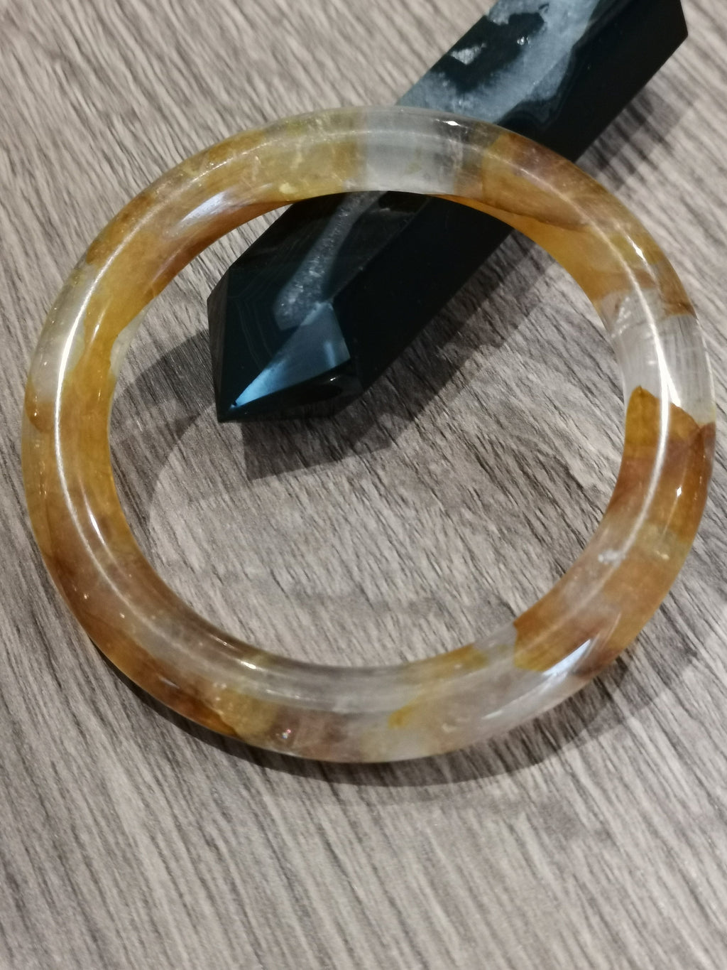 Gelber Feuerquarz, Golden Healer Quarz; Armreif-Armband, Innendurchmesser 61 mm