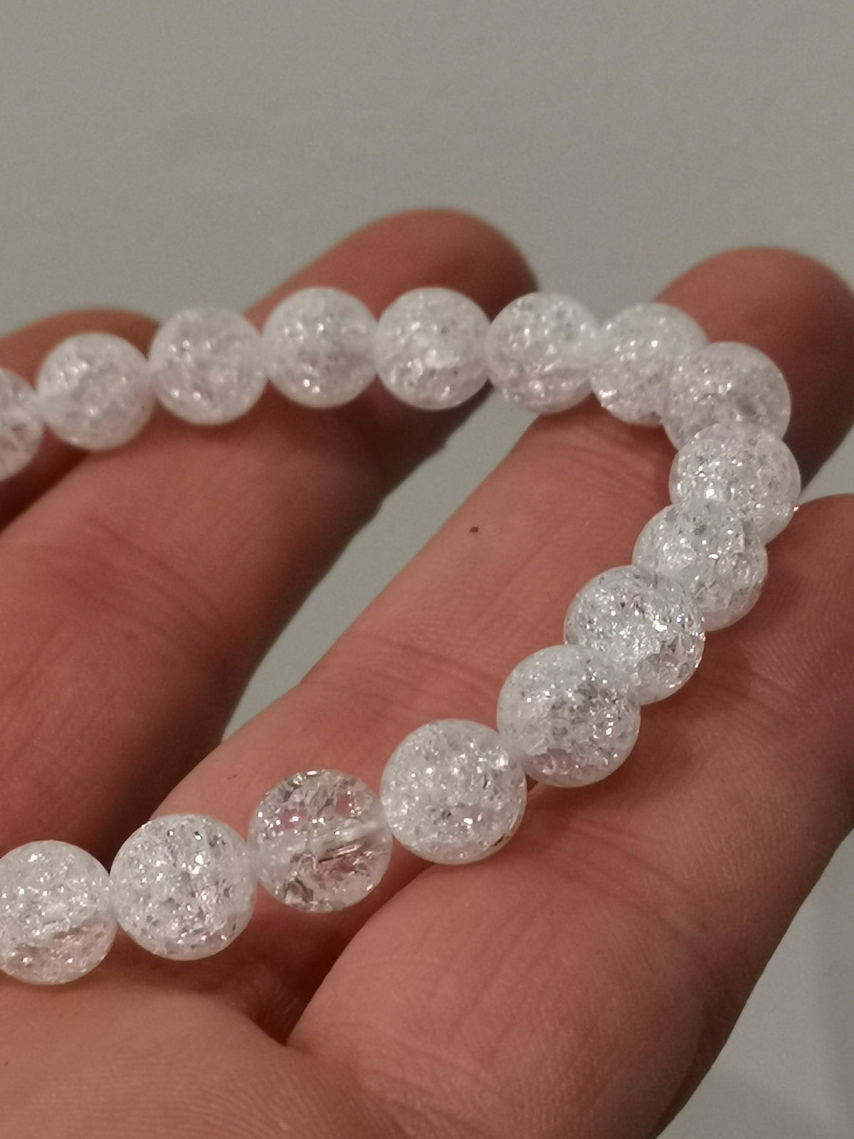 Bergkristall / Rautenquarz, Armband mit 8-mm-Perlen
