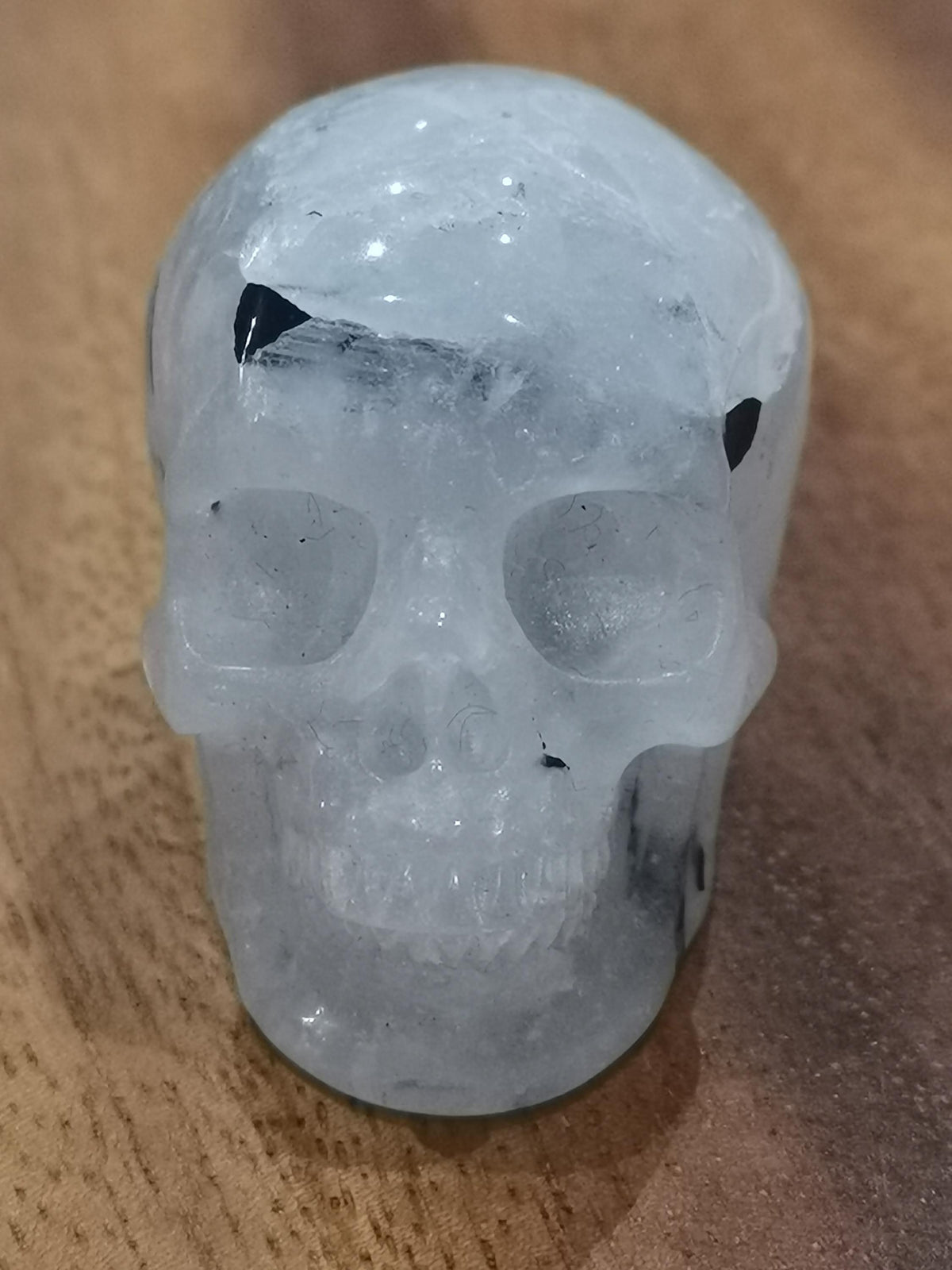 2"  Quarzo Tormalina , Cranio di Cristallo -> minerali scolpiti da collezione / Cranio