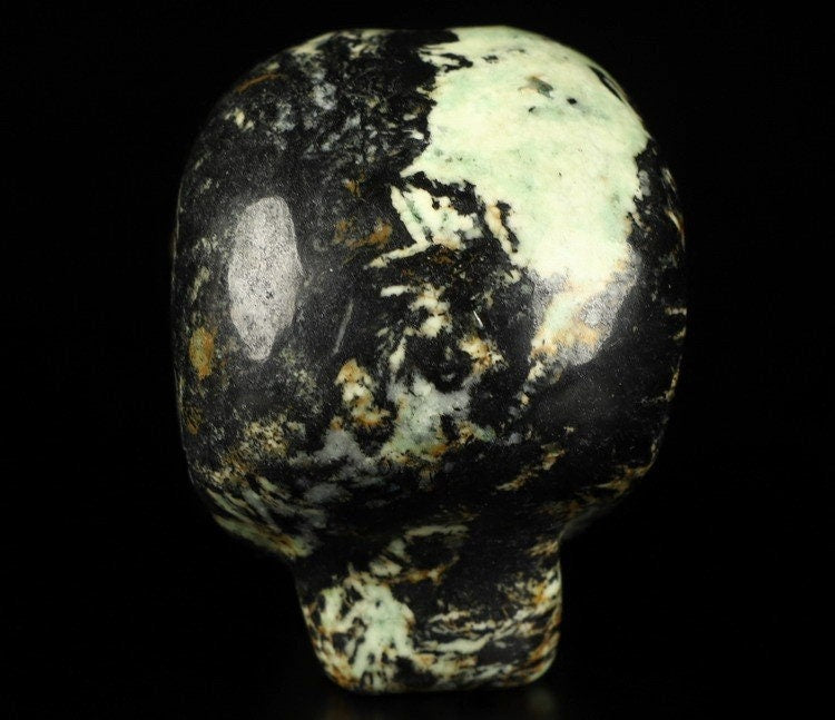 Jaspe Dite FEUX D'ARTIFICE  , Extra terreste  Roswell /Crâne pierre naturelle de collection / décoration  Skull , Cranio , SchÄdel , Craneo