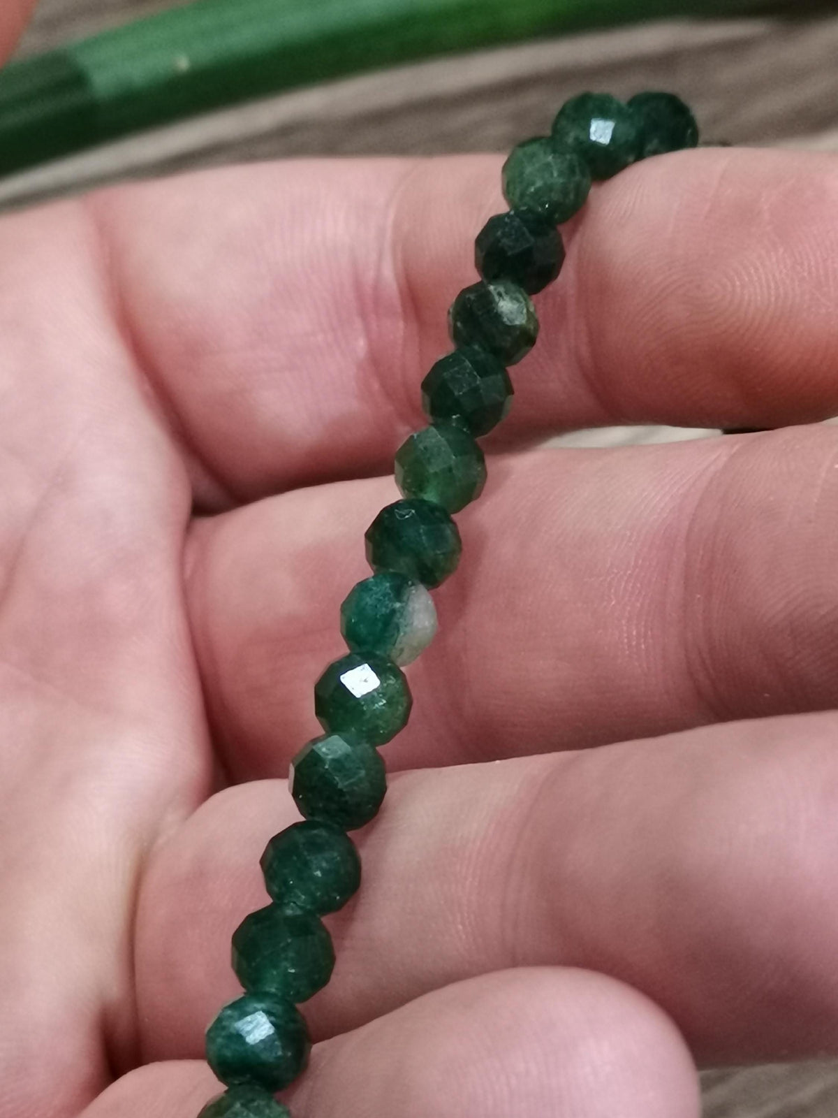 Fuchsite Green Mica, Forest Green, Custom-Made Bracelet of Your Choice, 6 mm Round Faceted Bead