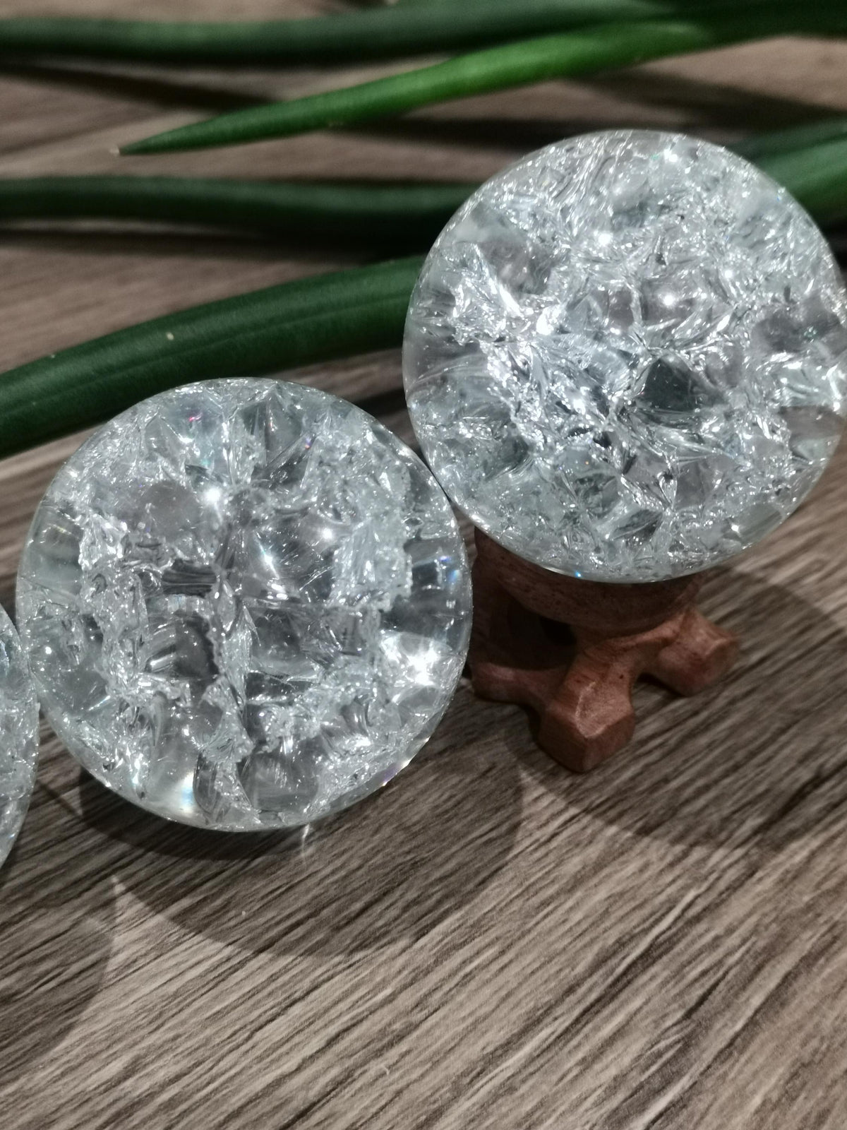 Cuarzo cristal de roca / Cuarzo craquelado / esfera de colección , meditación , recarga