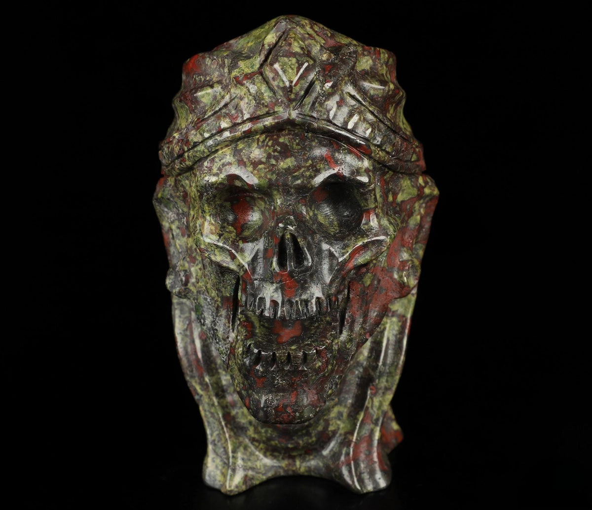 Mummia in diaspro sangue di drago · Scultura in pietra naturale