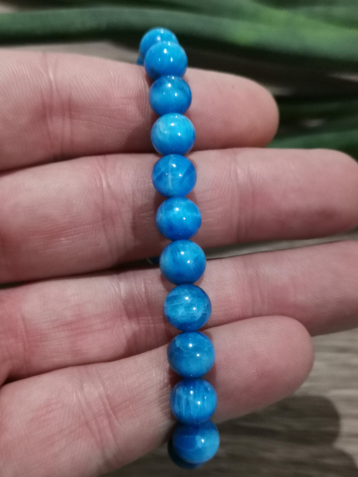 Pulseira de Apatite em Pedra natural / Pérola de 8 Mm ou 10 Mm -> À escolha