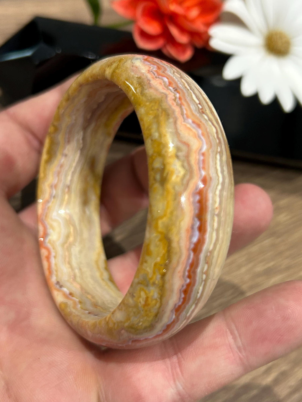 Crazy agat, crazy agat / Armband i natursten Nummer 2 , Diameter 60 mm