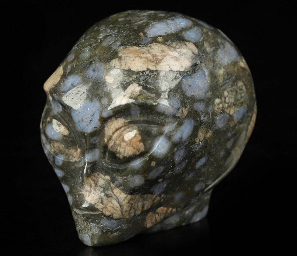 Opale Blu: Que Sera llanite, teschio in pietra naturale da collezione / Teschio, cranio, teschio, teschio di cristallo