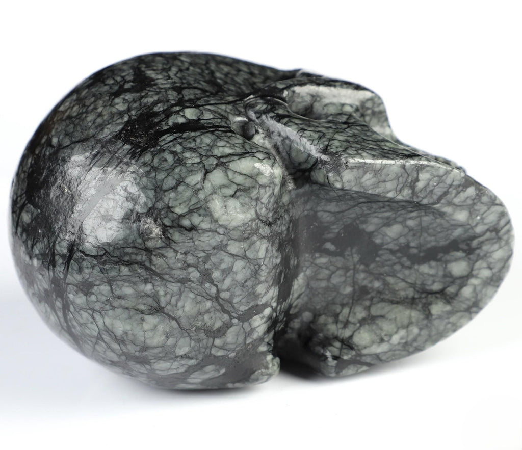 Crâne en jaspe Picasso  – Sculpture de 817 g -  pierre naturelle
